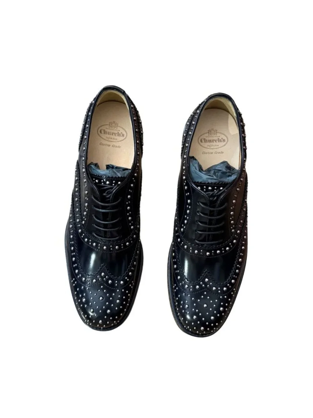 Church's Burwood Met. Polished Binder Oxford Brogue Studs NWOB $1450 Sz 36